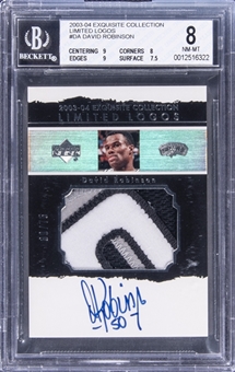 2003-04 Upper Deck Exquisite Collection "Limited Logos" #DA David Robinson Signed Patch Card (#39/75) - BGS NM-MT 8/BGS 10